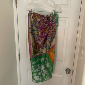 Zara Vibrant Faux Patchwork Wrap Skrit